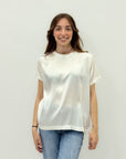 Maglia satinata a tinta unita