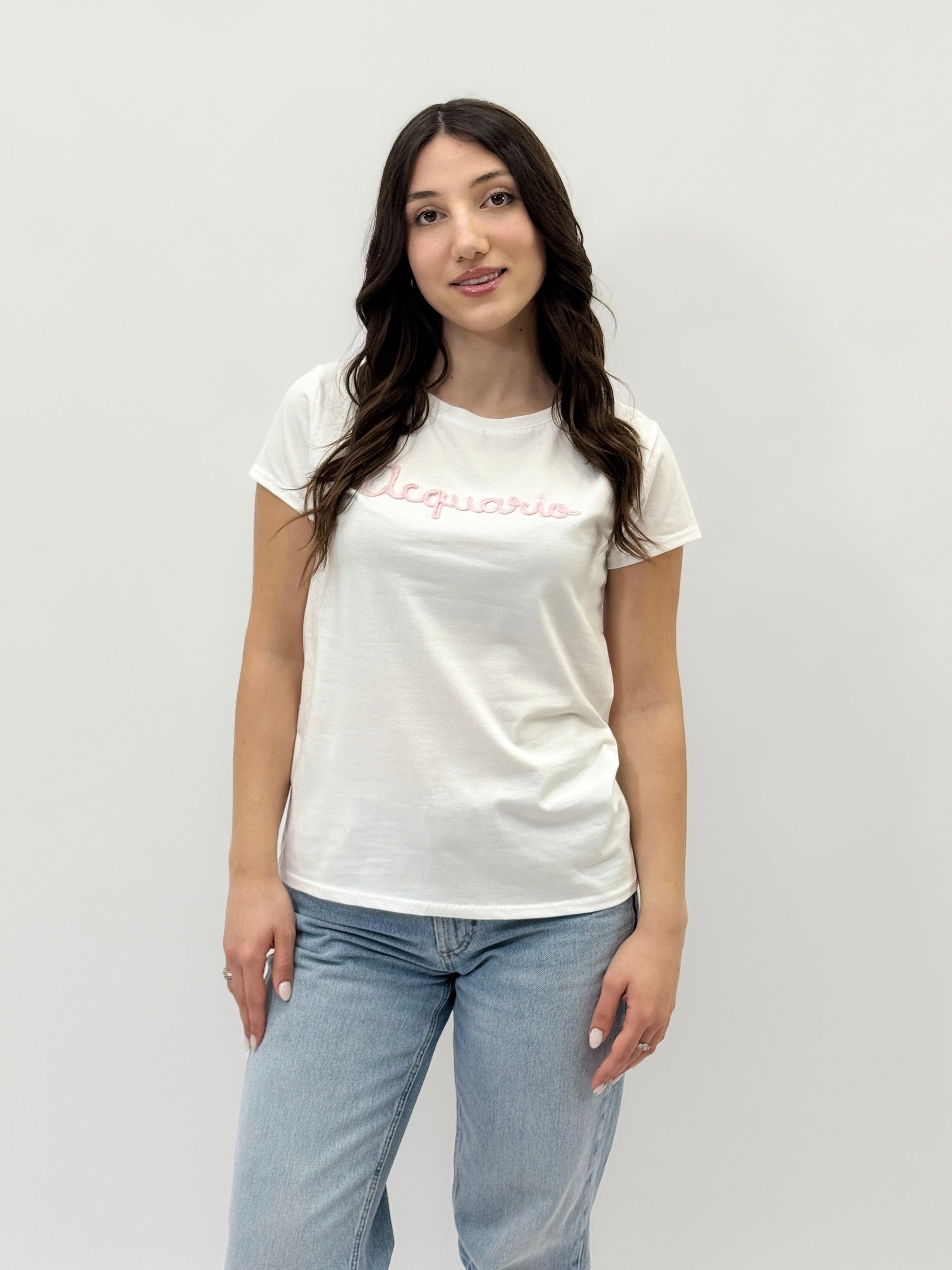 T-shirt in cotone con segno zodiacale