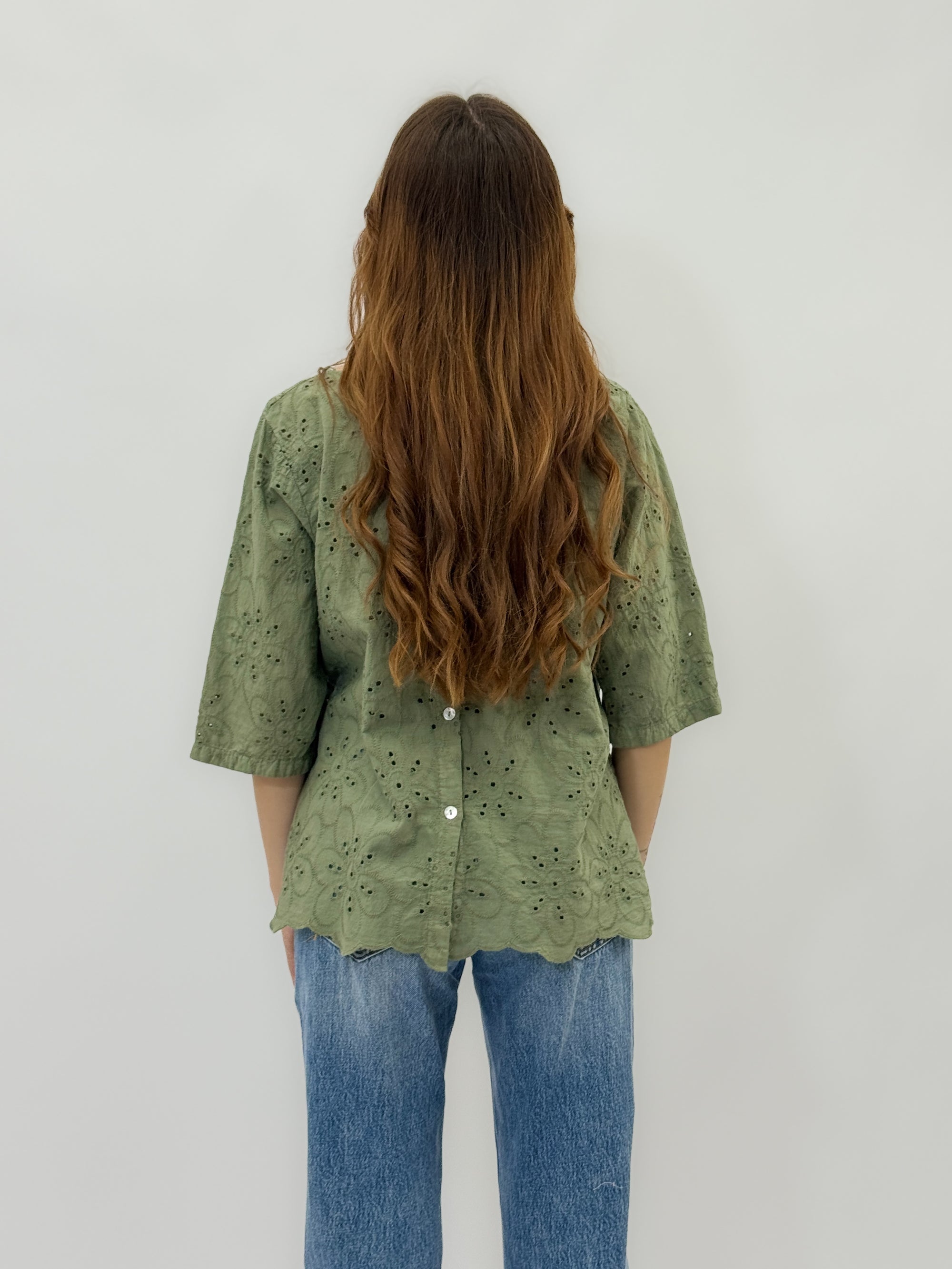 Maglia in pizzo sangallo taglia comoda