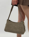 Borsa a spalla in vera pelle scamosciata Made in Italy