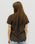 T-shirt con retro in sangallo e fondo smerlato