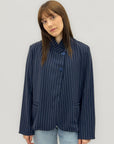 Blazer leggero con collo strutturato e righe sottili
