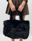 Maxi shopper in pelliccia ecologica