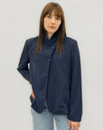 Blazer leggero con collo strutturato e righe sottili