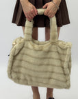 Maxi shopper in pelliccia ecologica