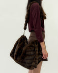 Maxi shopper in pelliccia ecologica