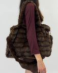 Maxi shopper in pelliccia ecologica