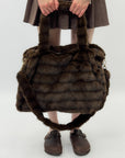 Maxi shopper in pelliccia ecologica