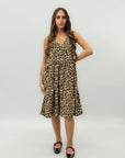 Abito animalier con scollo a V
