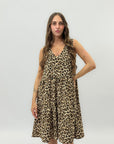Abito animalier con scollo a V