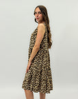 Abito animalier con scollo a V