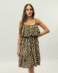 Abito animalier con spallini