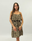 Abito animalier con spallini