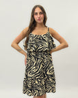 Abito animalier con spallini