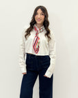 Camicia crop con foulard