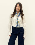 Camicia crop con foulard