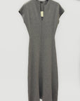 Abito lungo donna in maglia con scollo a V
