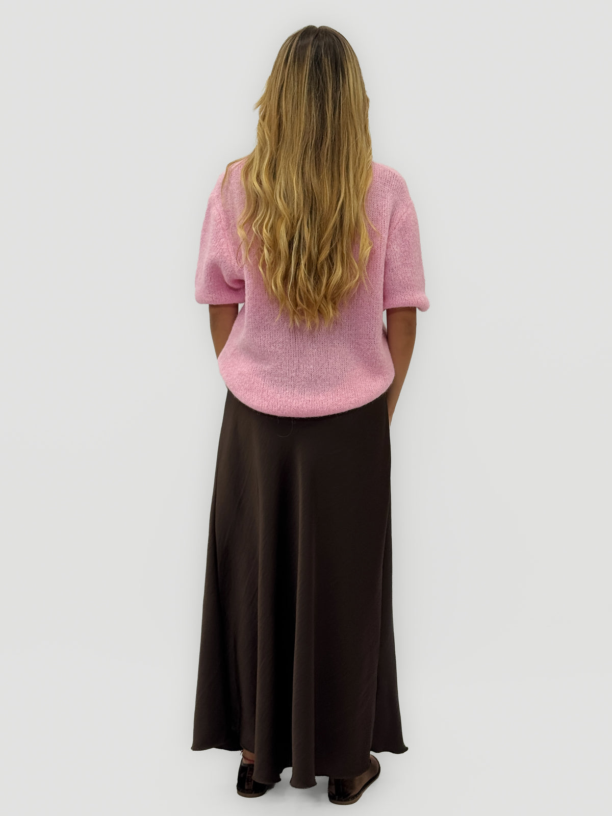 Maglia soffice donna a manica corta misto alpaca