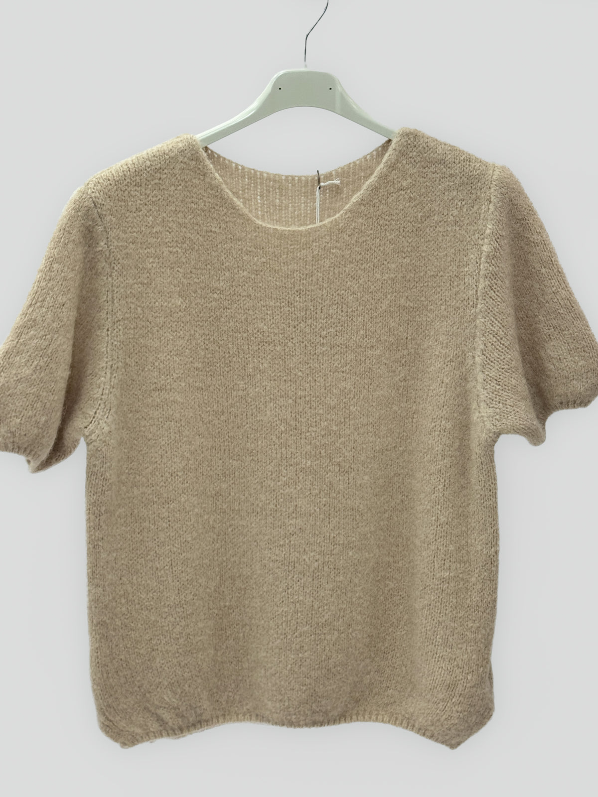 Maglia soffice donna a manica corta misto alpaca