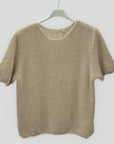 Maglia soffice donna a manica corta misto alpaca