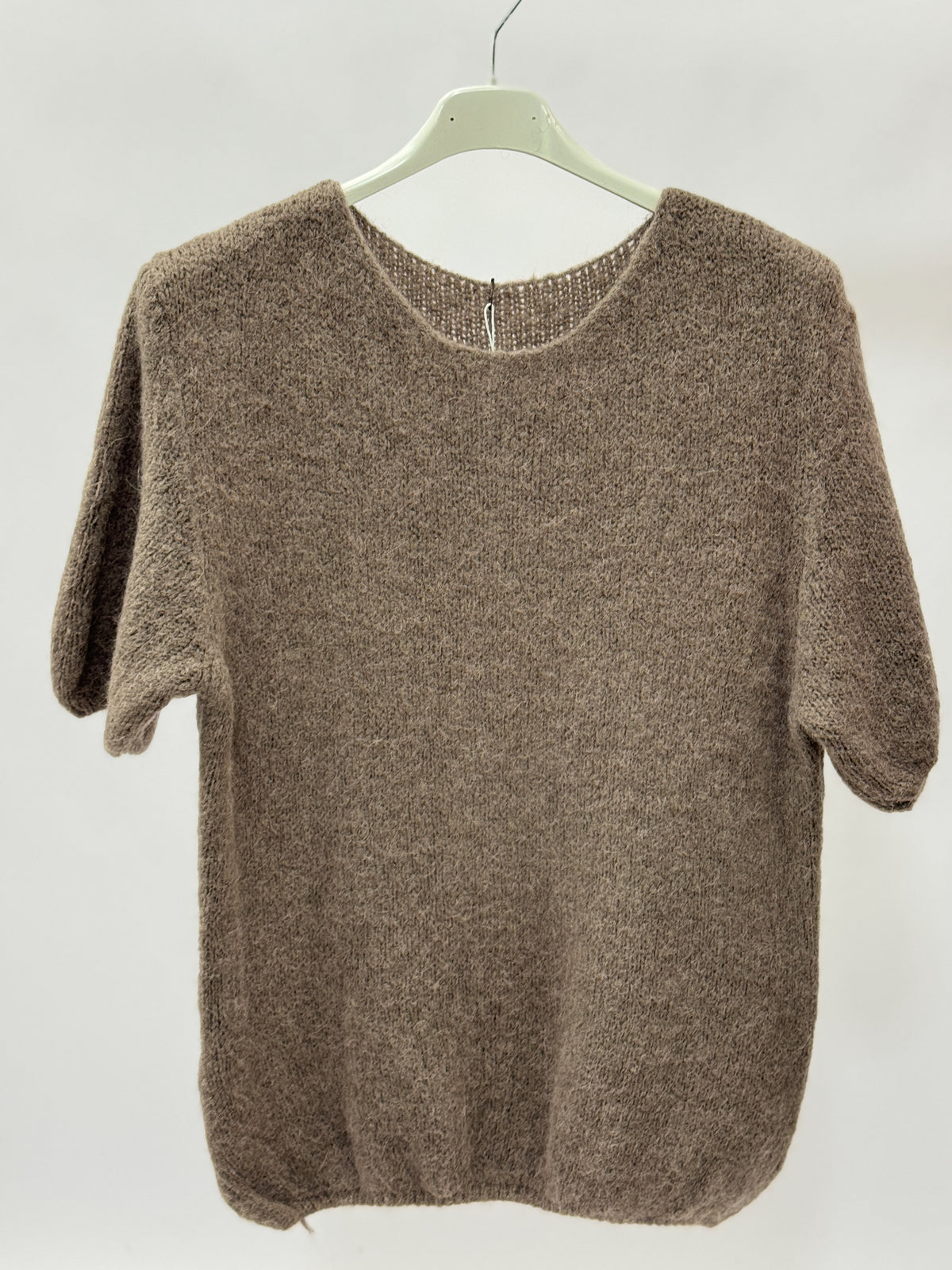 Maglia soffice donna a manica corta misto alpaca