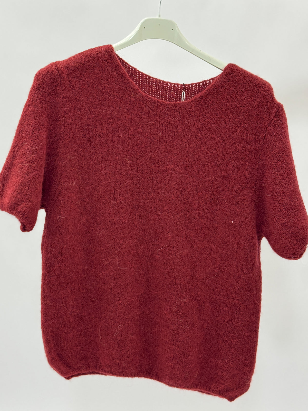 Maglia soffice donna a manica corta misto alpaca