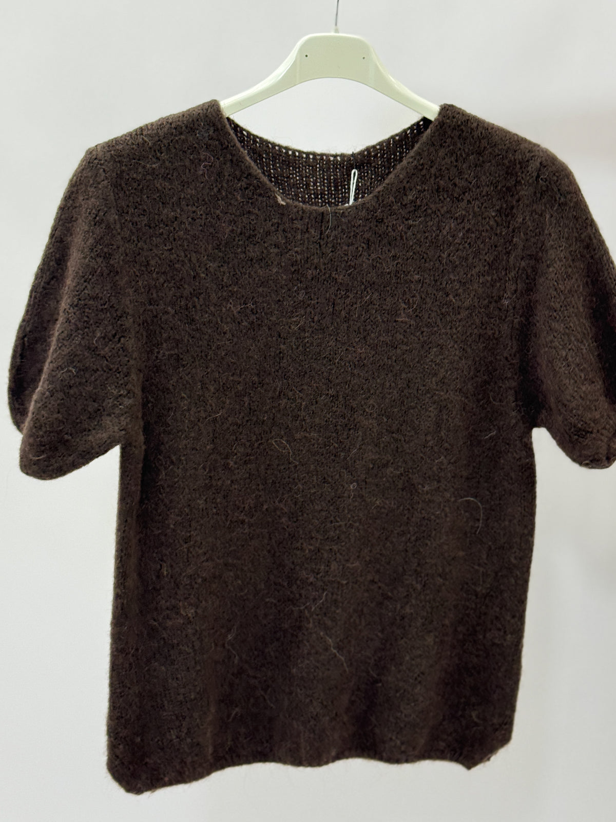 Maglia soffice donna a manica corta misto alpaca