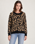 Maglia donna animalier girocollo a maniche lunghe Nero indossata da Polly 2, foto 1