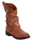 Stivali donna bassi biker con fibbie