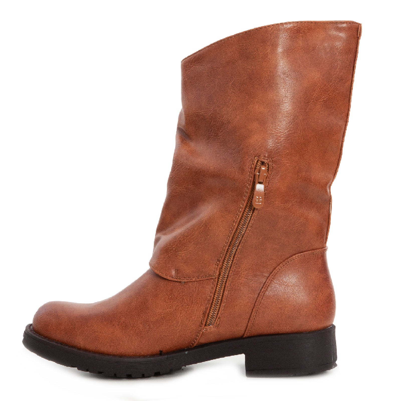 Stivali donna bassi biker con fibbie
