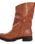 Stivali donna bassi biker con fibbie