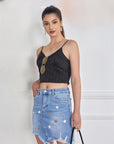 Minigonna in denim con stelline