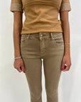 Pantaloni basic in cotone colorati push-up