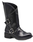 Stivali donna bassi biker con fibbie