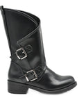 Stivali donna bassi biker con fibbie