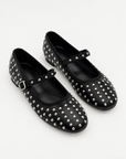 Ballerine Gaia nero con borchie argentate - coppia, vista tre quarti