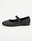 Ballerine Gaia nero con borchie argentate - vista laterale