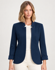 Blazer donna Punto Milano con revers N5 5100 blu, Polly 5, vista frontale