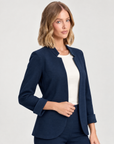 Blazer donna Punto Milano con revers N5 5100 blu, Polly 5, vista tre quarti