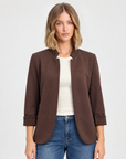 Blazer donna Punto Milano con revers N5 5100 marrone, Polly 5, vista frontale