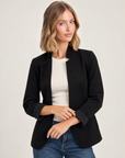Blazer donna Punto Milano con revers N5 5100 nero, Polly 5, dettaglio busto e polsini
