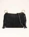 Borsa donna con frange in vera pelle – Nero dettaglio