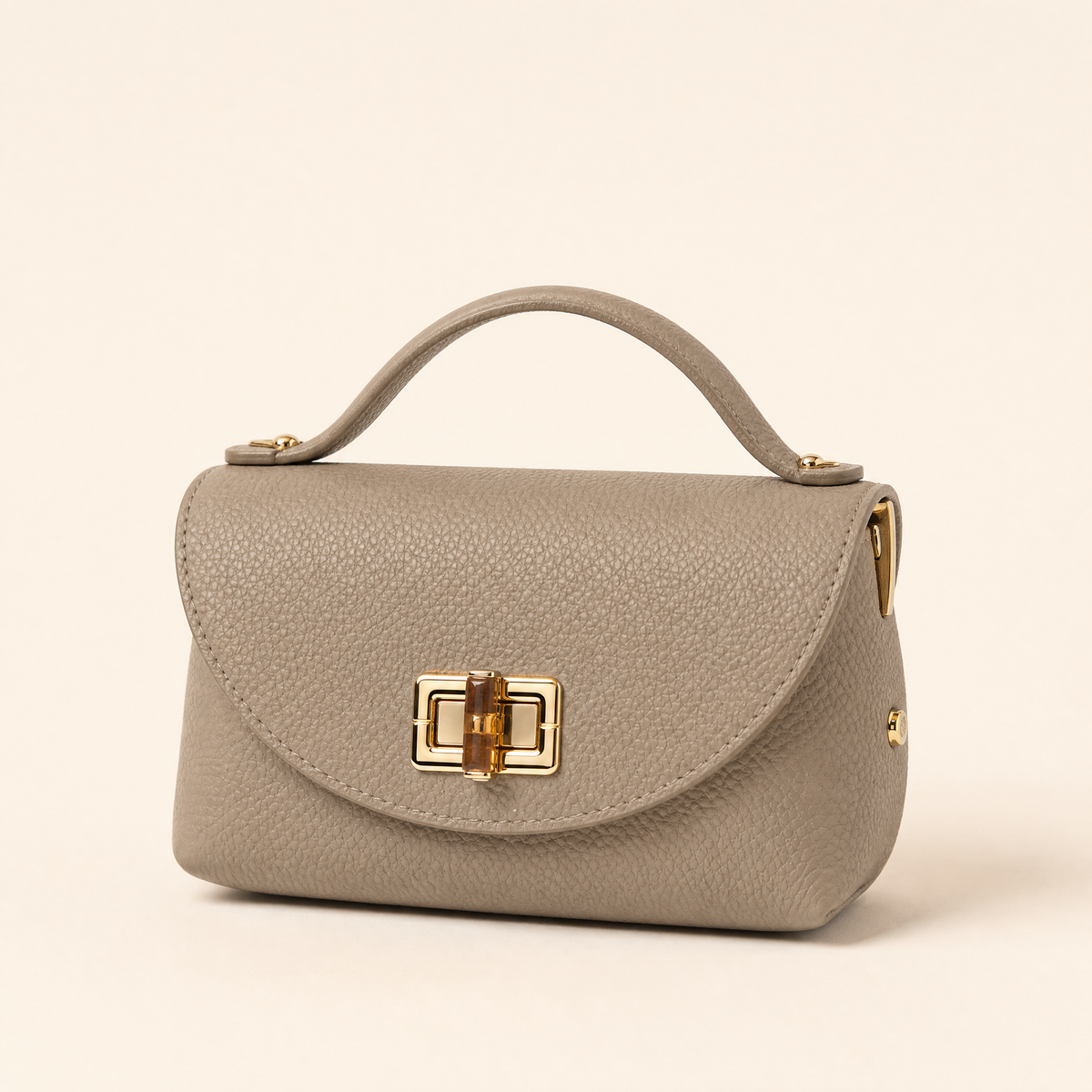Borsa Ginevra in vera pelle colore taupe