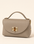 Borsa Ginevra in vera pelle colore taupe