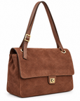 Borsa H4 marrone laterale su sfondo bianco
