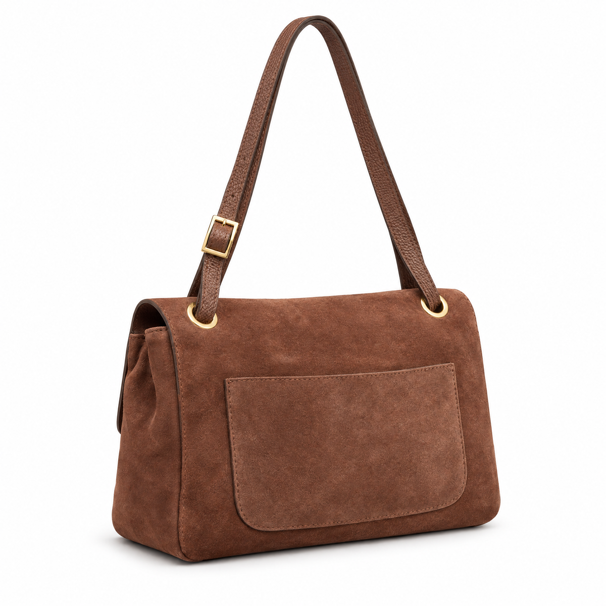Borsa H4 marrone retro su sfondo bianco