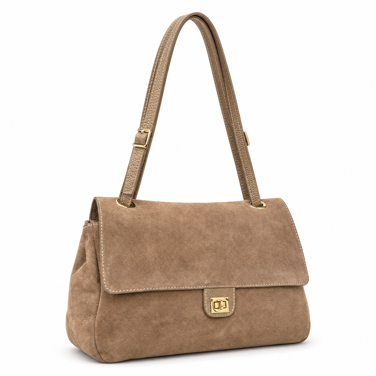 Borsa H4 taupe frontale su sfondo bianco
