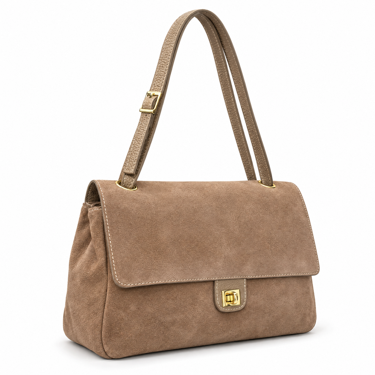 Borsa H4 taupe laterale su sfondo bianco