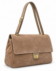 Borsa H4 taupe laterale su sfondo bianco