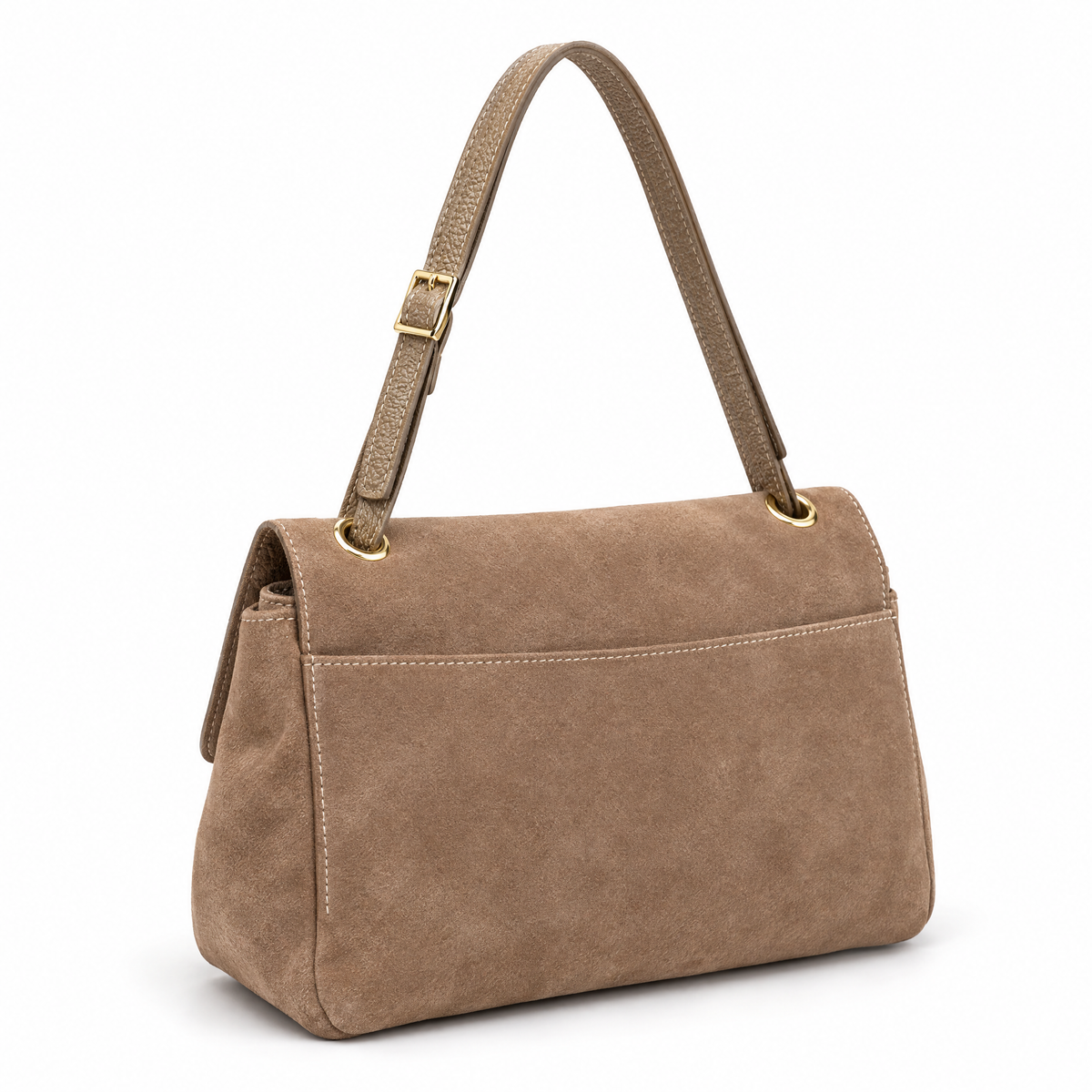 Borsa H4 taupe retro su sfondo bianco